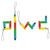 Funny live Foldable Ballpoint Pen Collapsible Ball Pen, Bendable Deformable Ball Pen, Funny Ballpoint Creative Stationery Gift for Child, Pendant Decoration Pens, 0.5mm, Blue Ink, 8 pcs