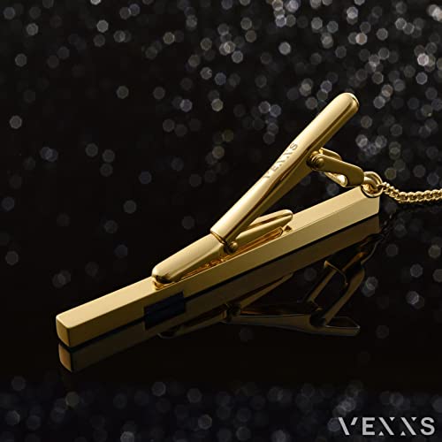 Vexxs Diamond Tie Clip For Men, 5A Cz Stone Tie Bar With 5 Times 18K Real Gold Plating And 360° Mirror Polishing, Jewelry Gift For Men (A-Gold) #TOP4