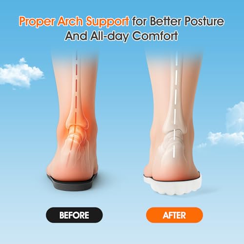 Image of 2 Pairs 4D Cloud-Like Comfort Soles for Men - Soft Memory Foam Cushioning Insoles - Trim to Fit Steppers Insoles with Arch Support for Foot Pain Relief and Fatigue Reduction(US M 7.5-10.5)