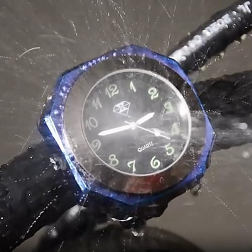Reloj de motocicleta de cuarzo impermeable con montaje en plata y negro para manillar 2