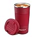 MOMSIV Taza de café, Termo cafe 510ml, Taza termo cafe para llevar de Acero Inoxidable, Tazas dTazas de viaje aisladas con tapa a prueba de fugas, tazas de café reutilizables, taza de café para coche