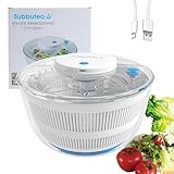 Electric Round Salad Spinner 4Qt – Hands-Free Drying with Large Capacity, Stable Balanced Spinning for Crisp Greens