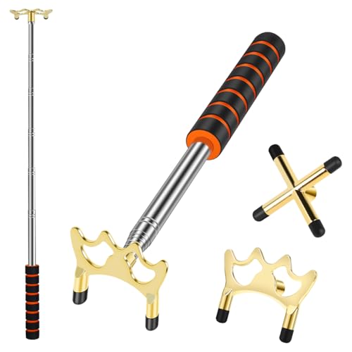 JETHMA Billards Cue Stick Bridge,Retractable Pool Rest Stick,Extension Snooker Cues Bridge with 2 Brass Bridge Head,Snooker Accessories for Snooker, Game, Competition