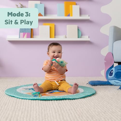 Bright Starts, Disney Baby Stitch Activity Gym, with Tummy Time Pillow, Baby Play Mat with Toy Bar, 5 Take Along Toys, for Newborns and Up - Image 4