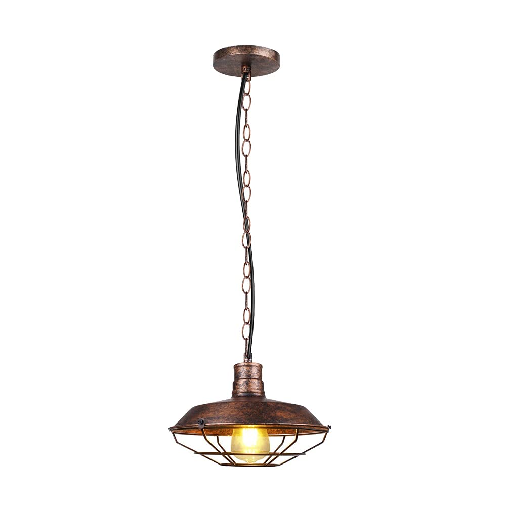 Lampe Suspendue de Ferme Industrielle Rétro Luminaire Décoratif Suspension E27