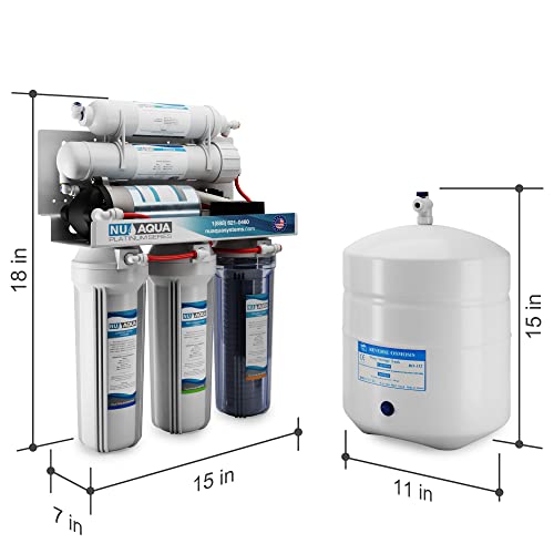 Nu Aqua High Capacity 100Gpd 5-Stage Under Sink Reverse Osmosis Drinking Water Filter System With Booster Pump - Free Bonus Ppm Meter - 120 Day Guarantee #TOP7