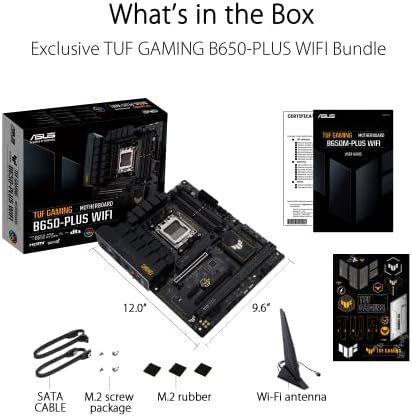 ASUS TUF GAMING B650-PLUS WIFI AMD B650 AM5 Ryzen™ Desktop 9000 8000 and 7000 ATX motherboard, 14 power stages, PCIe® 5.0 M.2 , DDR5 memory, WiFi 6 and 2.5 Gb Ethernet, USB4® support Aura Sync