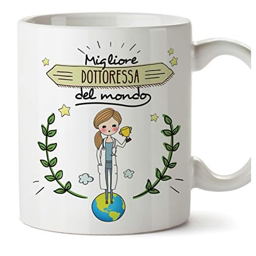 Mugffins Dottoressa Tazze Originali di caffè e Colazione da Regalare Lavoratori e Professionisti - Migliore Dottoressa del Mondo - Ceramica 350 ml