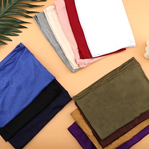 Under Hijab Hat Cap Stretch Solid Color Muslim Under Scarf Bonnet Jersey Cap Head Wrap Tube Hat Opens On 2 Ends Neck Cover #TOP4