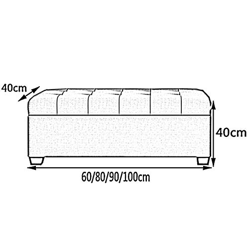 Banquette pliable gain de place pouf coffre de rangement tissu vert 60cm - 4