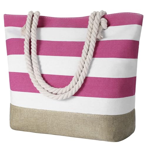 Tavaleu Beach Bags for Women, Large Beach Tote Bag Waterproof Sandproof, Swim Pool Bag with Zipper