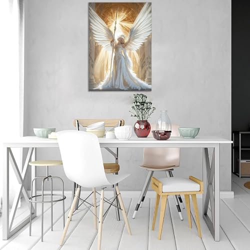 Poster moderne ange blanc grand format toile pour mur vide - 2