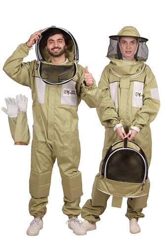 USKEEPERS Ultra-Ventilated Polycotton Beekeeping Suit for Men & Women with