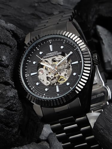 Image of French Connection Automatic Black Dial Men's Watch-FCA12BM