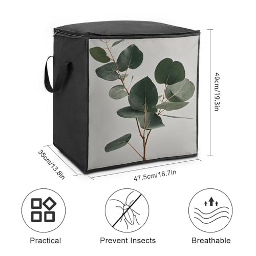 Sac de rangement couettes grand format motif feuilles d'eucalyptus - 3