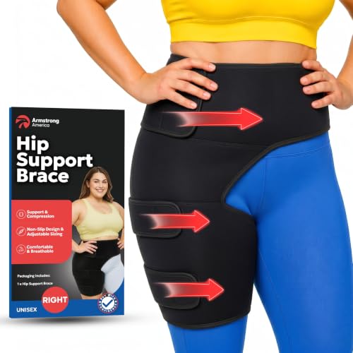 Plus Size Hip Brace Thigh Compression Sleeve | Sciatica Pain Relief Device Brace | Hamstring &amp; Groin Compression Sleeve Wrap | Sciatic Nerve Relief | Hip Support Braces for Women &amp; Men | LG / RIGHT