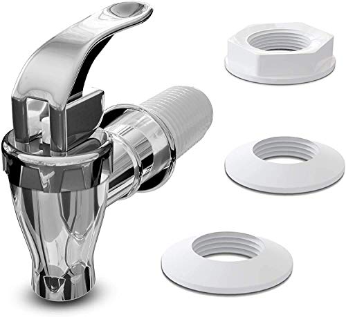 Silver Beverage Dispenser Replacement Spigot - Push Style For Drink Dispensers With Spout - Fits Mason Jar, Glass, And Plastic Pitchers - Ideal For Parties And Events #TOP6