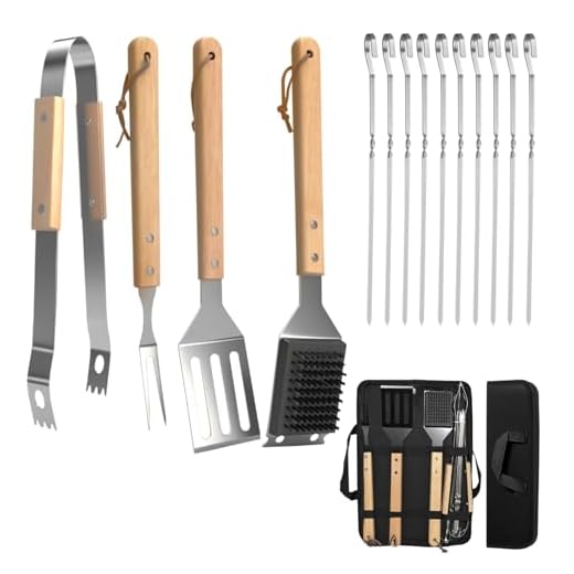 Homshsjhkis Accessori Barbecue, Utensili Barbecue Alta Qualità Attrezzi Acciaio Inox con Portatile Valigetta, Attrezzi Barbecue Perfetti Utensili Uomini per Campeggio, All'Aperto Cucina, Picnic