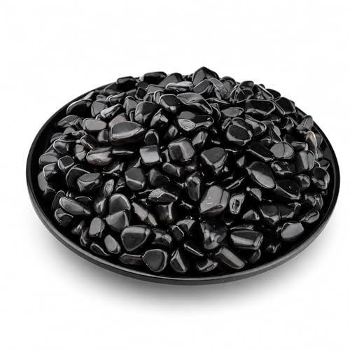 Image of Polished Obsidian Crystal Chips Bulk 200 Pcs - 0.3 inch Small Tumbled Stone Chips Rocks, 10 oz Crushed Sea Glass Vase Filler Stones for Healing, Reiki, Crafting, Home Decor