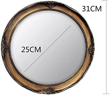 Funly mee 31CM Round Gold Mirror Decorative Wall-Mounted Mirrors (Antique gold)