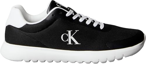 Calvin Klein Runner Sneaker Hombre Eva Mesh con Logotipo, Negro (CK Black/Bright White), 44