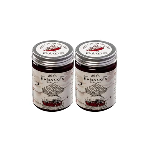 Image of RAMANO'S Fiery OG Chilli Oil 240 Gms Each, Extra Hot & Spicy with 5 Hand-Picked Chillies, Sichuan Peppercorn Heat for Spice Lovers, Perfect for Stir-Fries, Marinades, Fried rice & Pizza (Pack of 2)