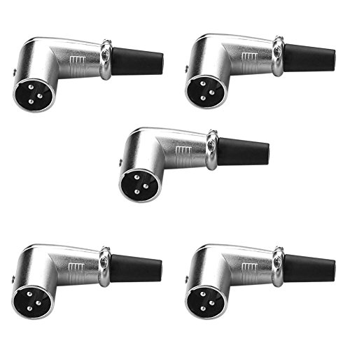 SIENOC 5X 90 Grado 3 Pines XLR Micrófono Altavoz Masculino de ángulo Recto del Adaptador del Conector