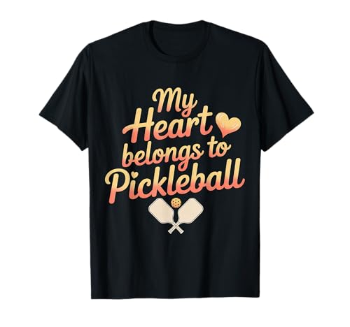 My Heart Belongs To Pickleball Jugador de Pádel |- Camiseta