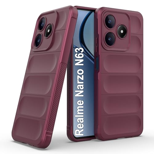 Image of Zapcase Back Case Cover for Realme Narzo N63 | Compatible for Realme Narzo N63 Back Cover | Liquid Silicon Magic Case with Camera Protection | Plum