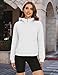 YUCOLEN Womens Half Zip Hoodie Cropped Fleece Sweatshirt with Pocket Long Sleeve Workout Pullover Winter Fashion Clothes White