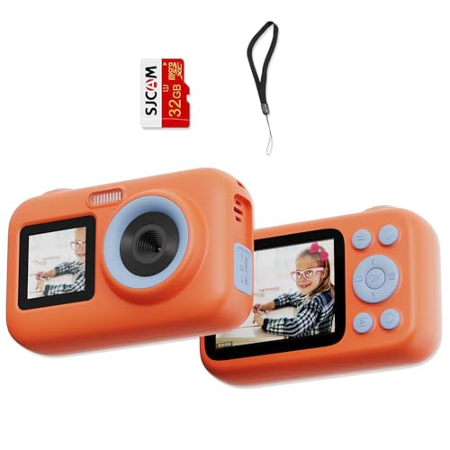 SJCAM Upgrade Kids Camera Dual Screen, Christmas Birthday Gifts for Girls Boys Age 3-10, 1080P 44MP HD Digital Video Cameras for Toddler, Portable Toy for 3 4 5 6 7 8 9 10 Year Old Children