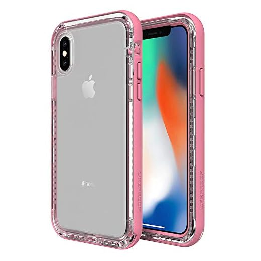 LifeProof Next - Premium, Two-Piece, Drop Proof, Dirt Proof, Snow Proof Clear Case for iPhone X/Xs - Cactus Rose