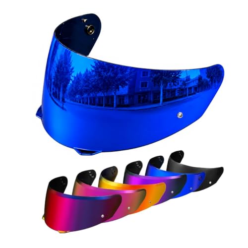 Image of PSLER Shatterproof Motorcycle Helmet Visor for i90 HJ-33,Deep Blue | Impact-Resistant ,UV400 Protection, Motorcycle Tinted Face Shield for i90 HJ-33,Visor Replacement