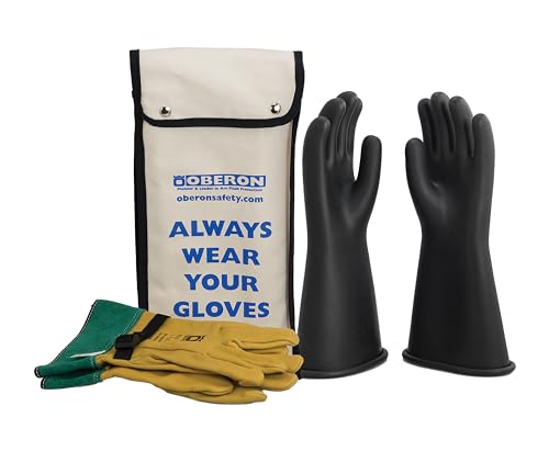 Oberon Company unisex adult Electrical Gloves, Black/Tan, 1 ...