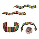 HAMILEDYI Hamster Rainbow Bridge,Flexible Bendy Climbing Ladder Hanging Wooden Chew Toy for Bird Parrot Guinea Pig Chinchilla Chipmunk Sugar Glider Gerbil Mice Squirrel Small Animal(Pack of 4)