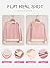 SHEWIN Womens Sweatshirt Casual Long Sleeve Crewneck Lightweight Sweatshirts Soft Color Block Loose Fit Pullover Spring Tops for Women Pink Large