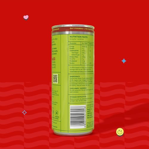 Image of Hadō Guava Chilli Crafted Soda, Pack of 4, 250ml Each, Spicy Fizzy Drink with 10g Fibre, 0g Added Sugar, Monk Fruit Sweetened