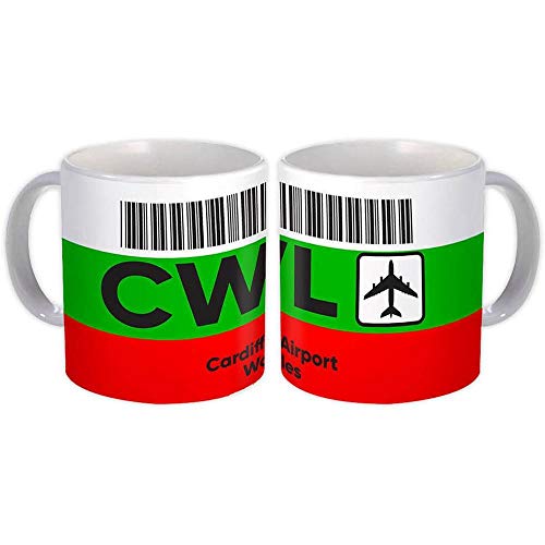 Wales Cardiff Airport Wales CWL : Gift Mug Travel Airline Pilot AIRPORT - White