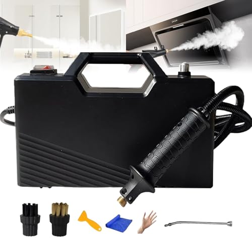 LISTaRSw 3200W Nettoyeur Vapeur Portable | Poignée Réglable 6 Niveaux | Nettoyeur Vapeur Haute Pression 9,5 Bars | Chauffe en 6 Secondes | avec 2 Têtes De Brosse Et Un Coude D'extension