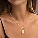 Cross Pendant Paperclip Chain Necklace, 14K Gold & Silver Plated Fashionable Cuban Chain Jewelry Exquisite paper clip chainUnisex Waterproof and Sweat-Resistant, Fade-Proof (Gold*2)