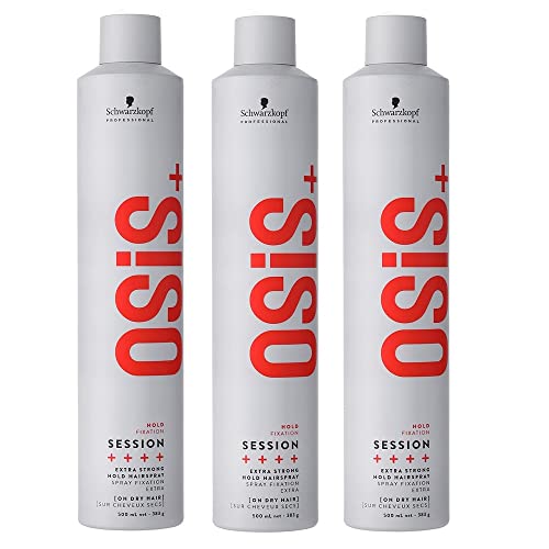 3 x Schwarzkopf Osis Session Haarspray für extremen Halt 500 ml