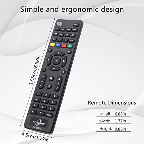 MYHGRC Universal Remote Control for All TVs, Blu-ray/DVD Players, Streaming Media Players, Soundbars, Cable Boxes and All Audio/Vido Devices - TV/DVD/AUX/CBL 4 in 1 Universal Remote Easy Setup
