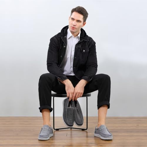 Image of 1TAZERO Wide Shoes for Men Slip on Shoes Casual Loafer with Arch Support Lightweight Walking for Elderly & Wide Feet Plantar Fasciitis