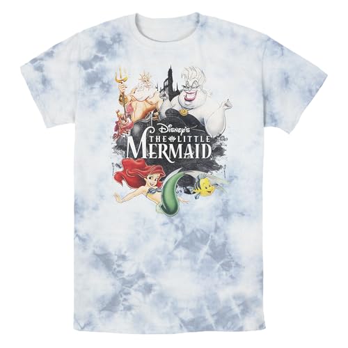 T-Shirt Homme Disney Aquarelle Sirène - Haut Décontracté en Coton Coupe Droite