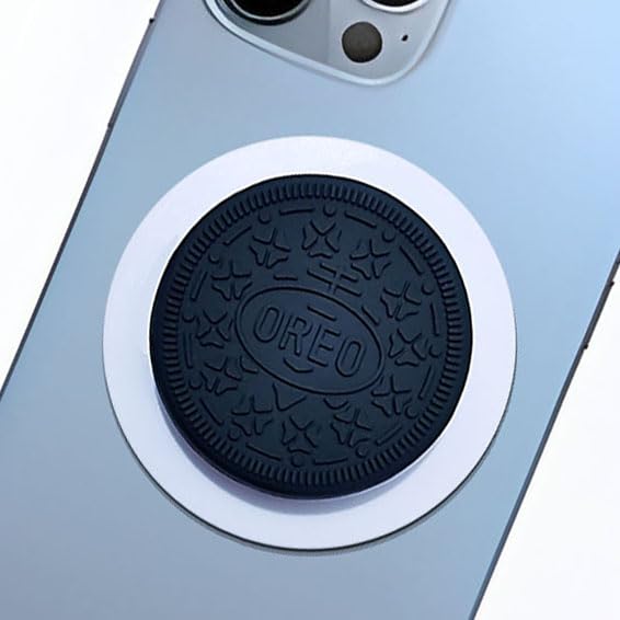 Agarre magnético Black Cookie compatible con MagSafe para iPhone 17 16 15 Pro Max y soporte Kindle