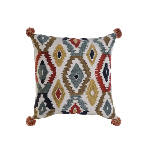 Housse de coussin coton multicolore 50x50 pour un salon cocooning et chaleureux