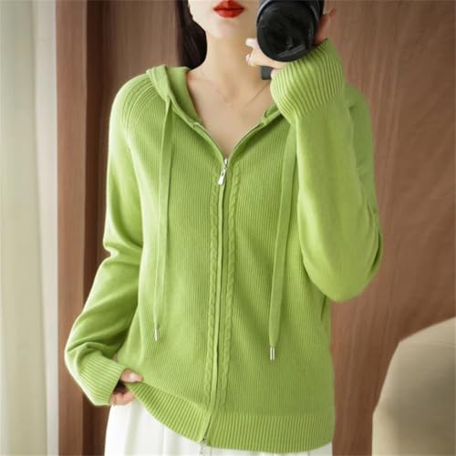 Women Hooded Cashmere Sweater Cardigan Loose Casual Zipper Cashmere Sweater Coat4