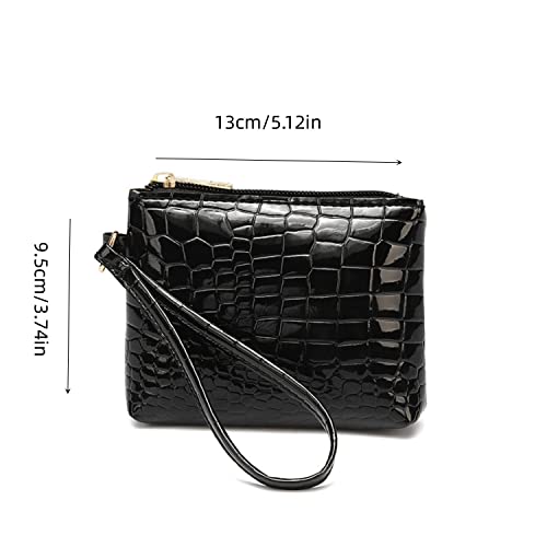 Akuihizo Mini Coin Purse Pouch Change Purse Coin Bag With Wrist Strap Card Holder For Men Women (Black) #TOP1