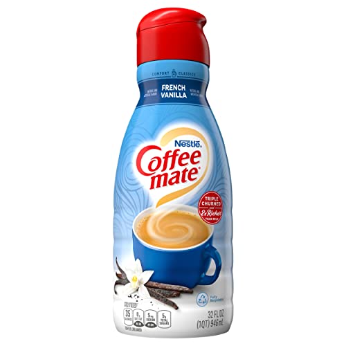 Nestle Coffee Mate French Vanilla Coffee Creamer – Triple Churned Coffee Creamer Liquid For Warm, Rich Flavored Coffee – Lactose-Free, Gluten-Free, Non Dairy Creamer For Up To 60 Cups (32 Oz) #TOP3