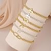 Sewyer Gold Bracelets for Women, Cute 14K Gold Plated Stretch Beaded Bracelets for Women Trendy Stackable Square Charm Bracelet Dainty Adjustable Waterproof Non Tarnish Jewelry Gifts for Her #3